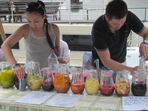 Fresh fruit syrups were the base for drinks.